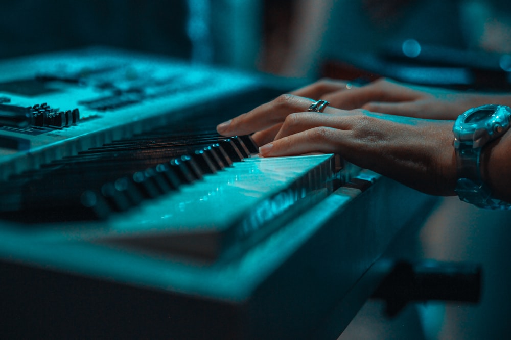 person playing piano