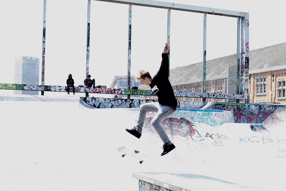 man skateboarding at the ramp