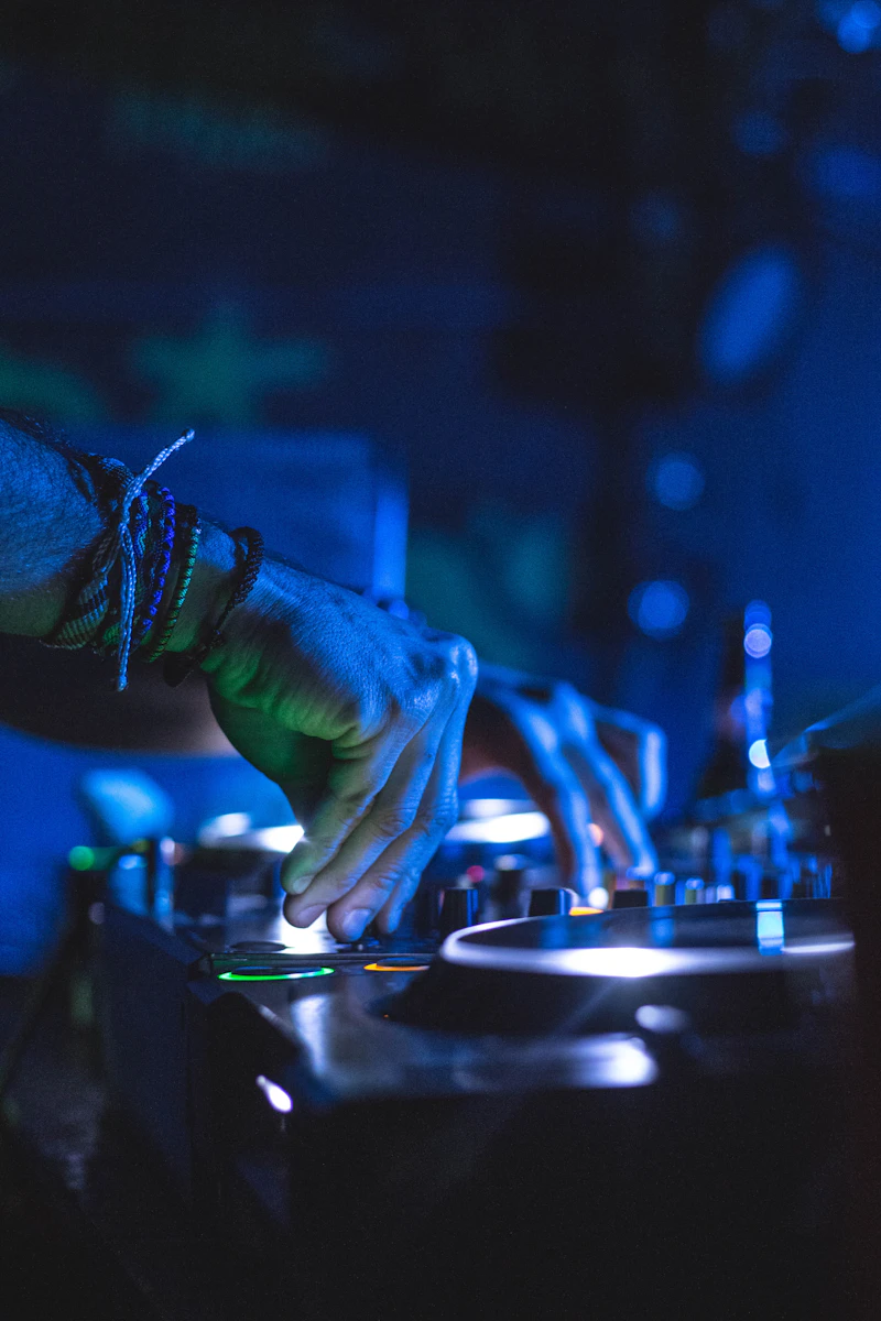 DJ beim Auflegen vor Publikum