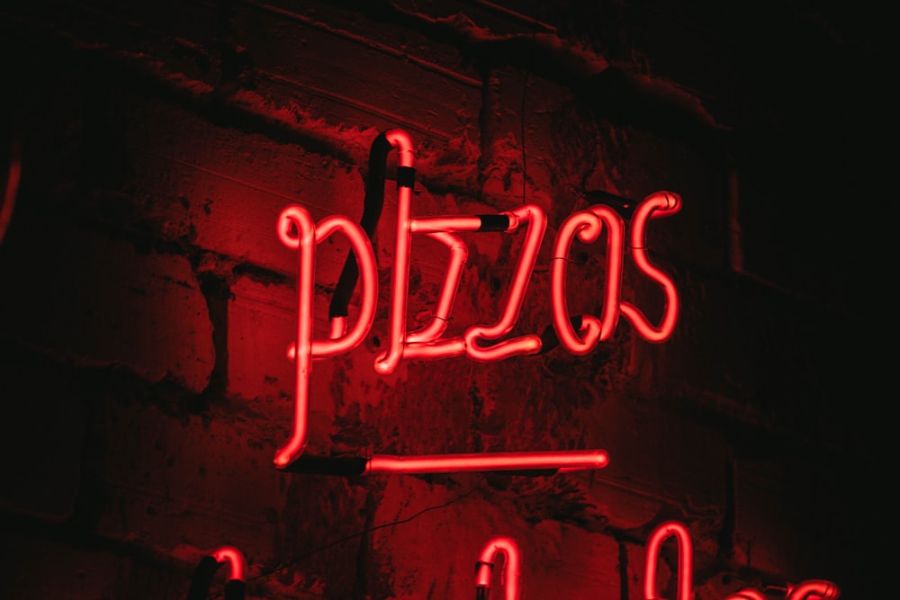 lighted red signage