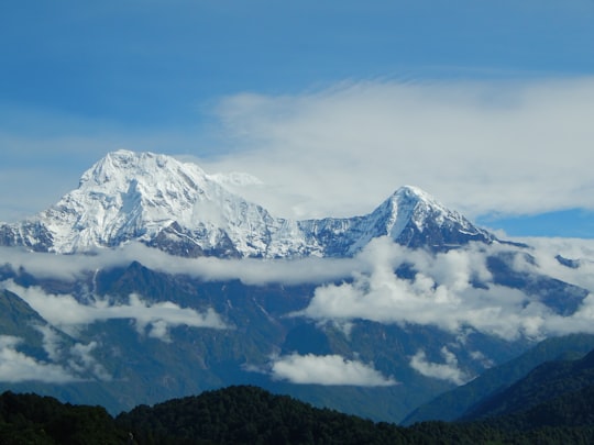 snow-capped mountain in Pokhara Nepal
