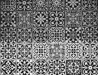 black and white damask patterns