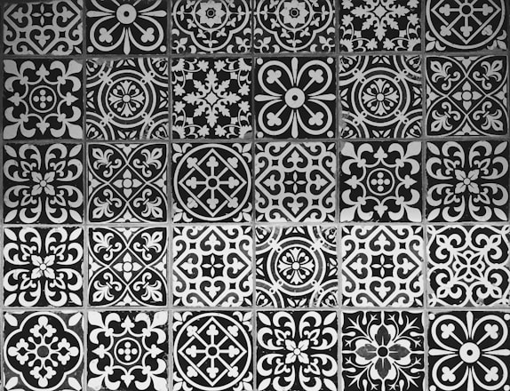 black and white damask patterns