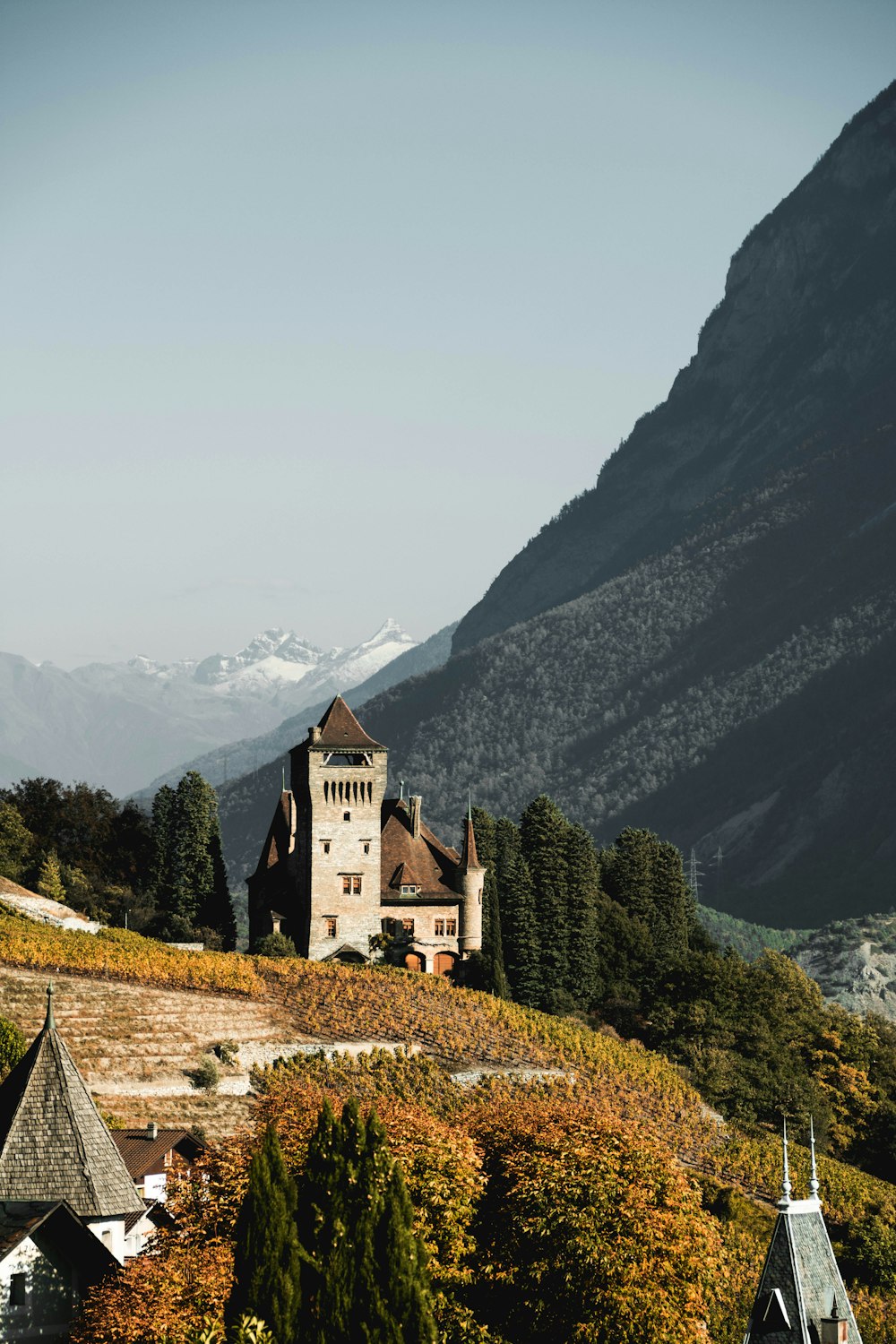 white concrete castle on hill during daytime