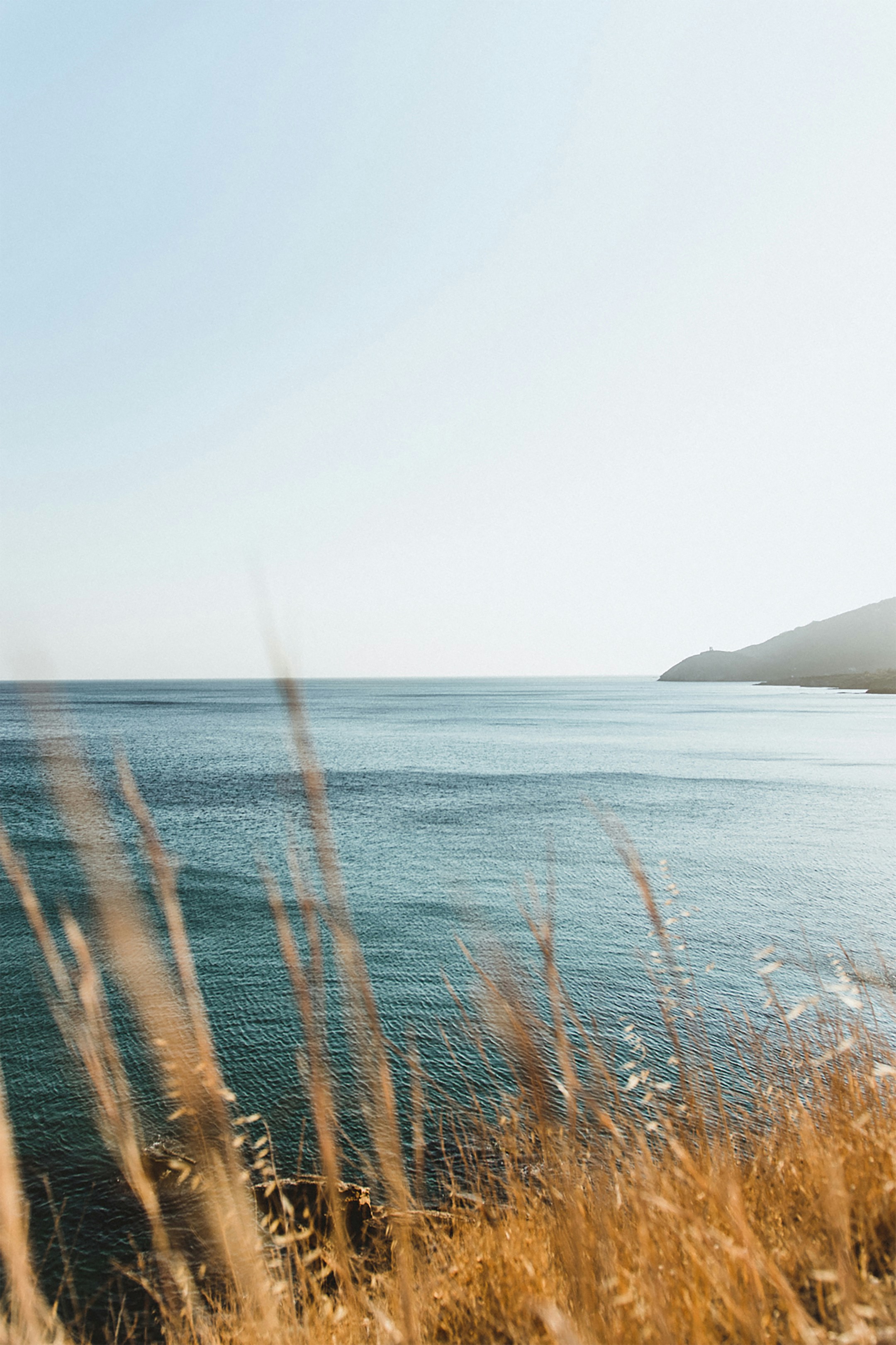 a view of a body of water from a hill
