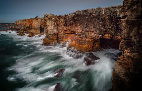 tall cliff in the seashore in Boca de Inferno Portugal