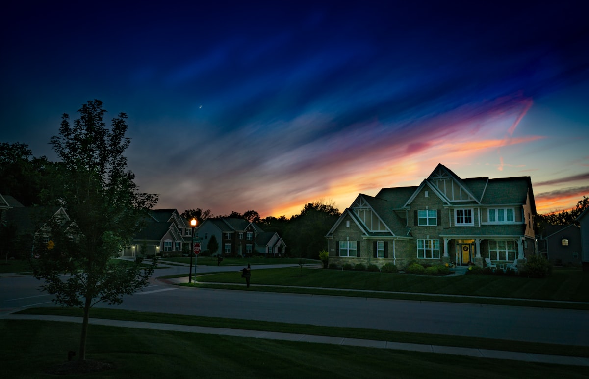 A Twilight Shot of a Single-Family Investment Property in a Quiet Neighborhood