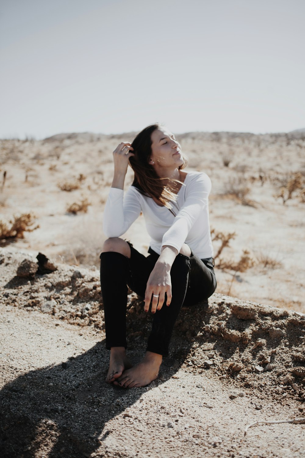 woman sitting down