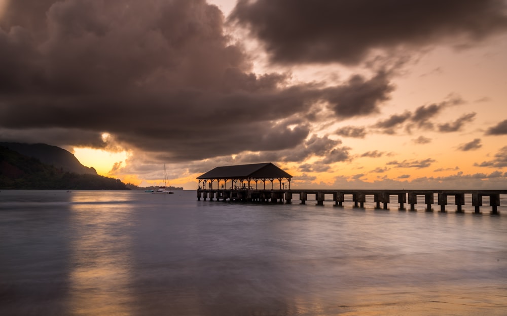 dock during golden hour