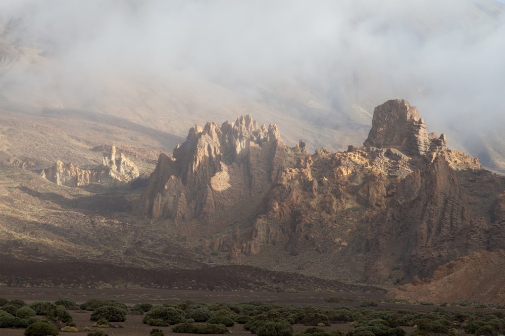 landscape photo of brown mountains