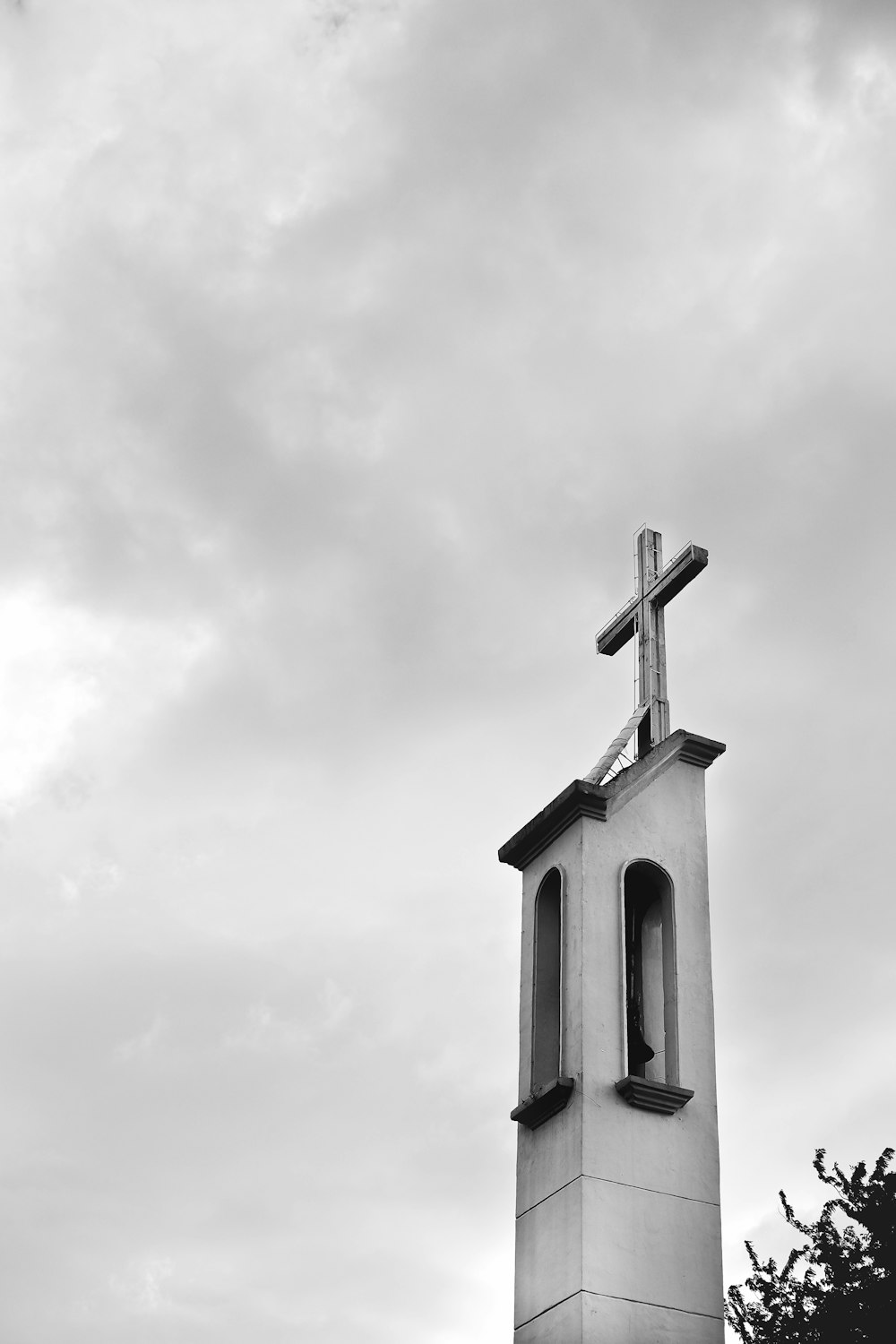 grayscale photography of church