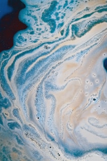 blue and white abstract painting