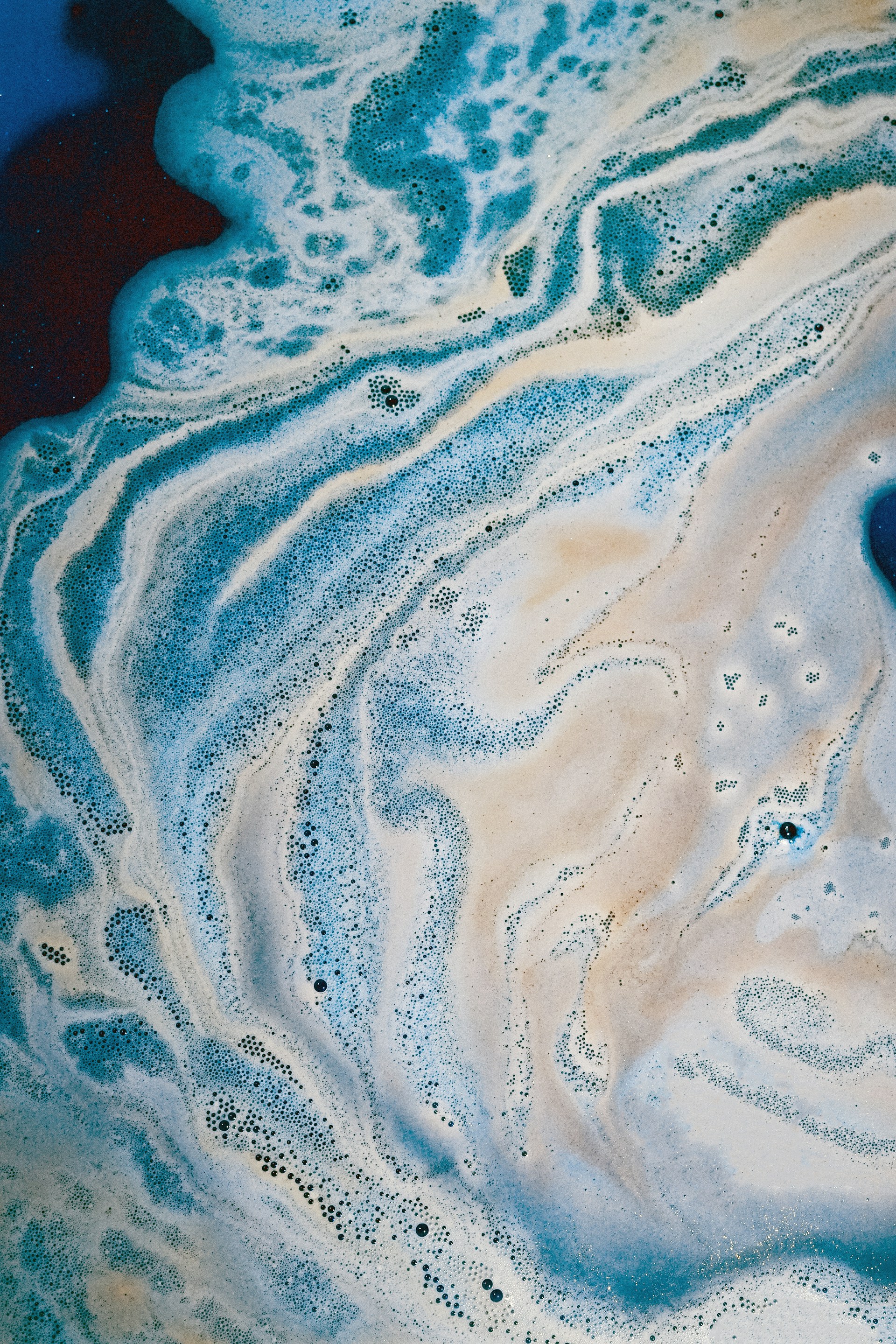 blue and white abstract painting