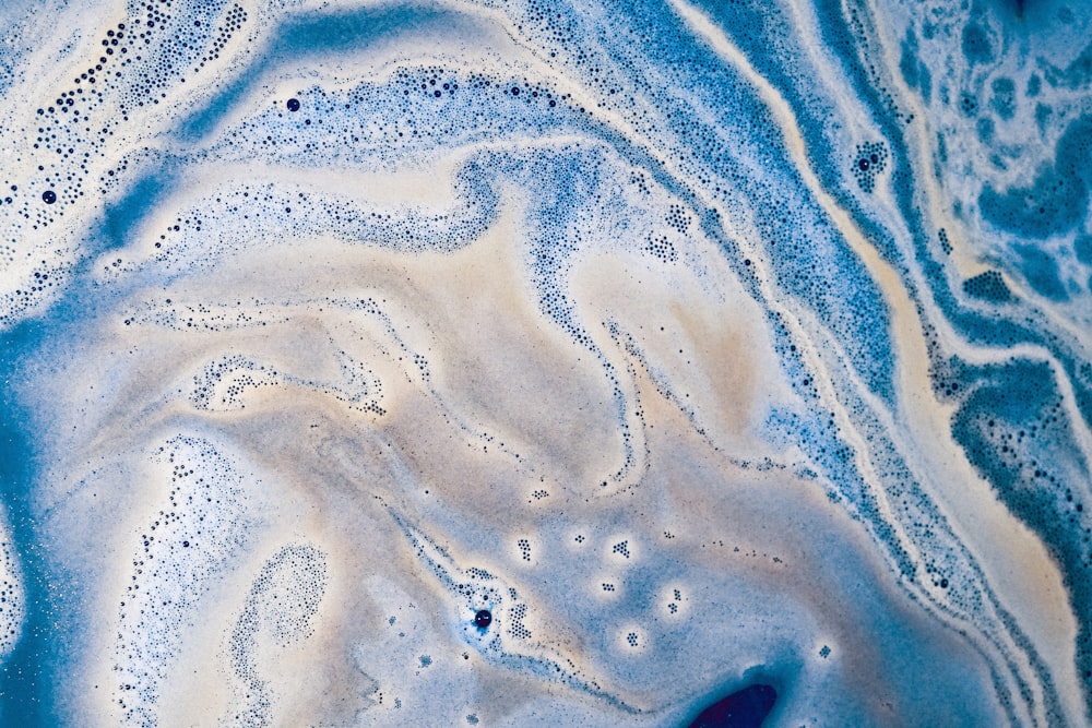 blue and white liquid art