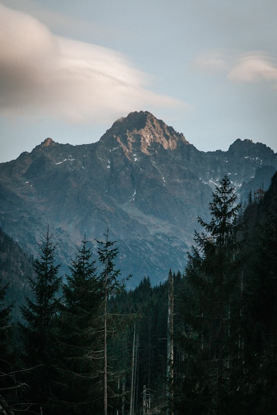 landscape photography of mountain under cloudy sky in Morskie Oko Poland