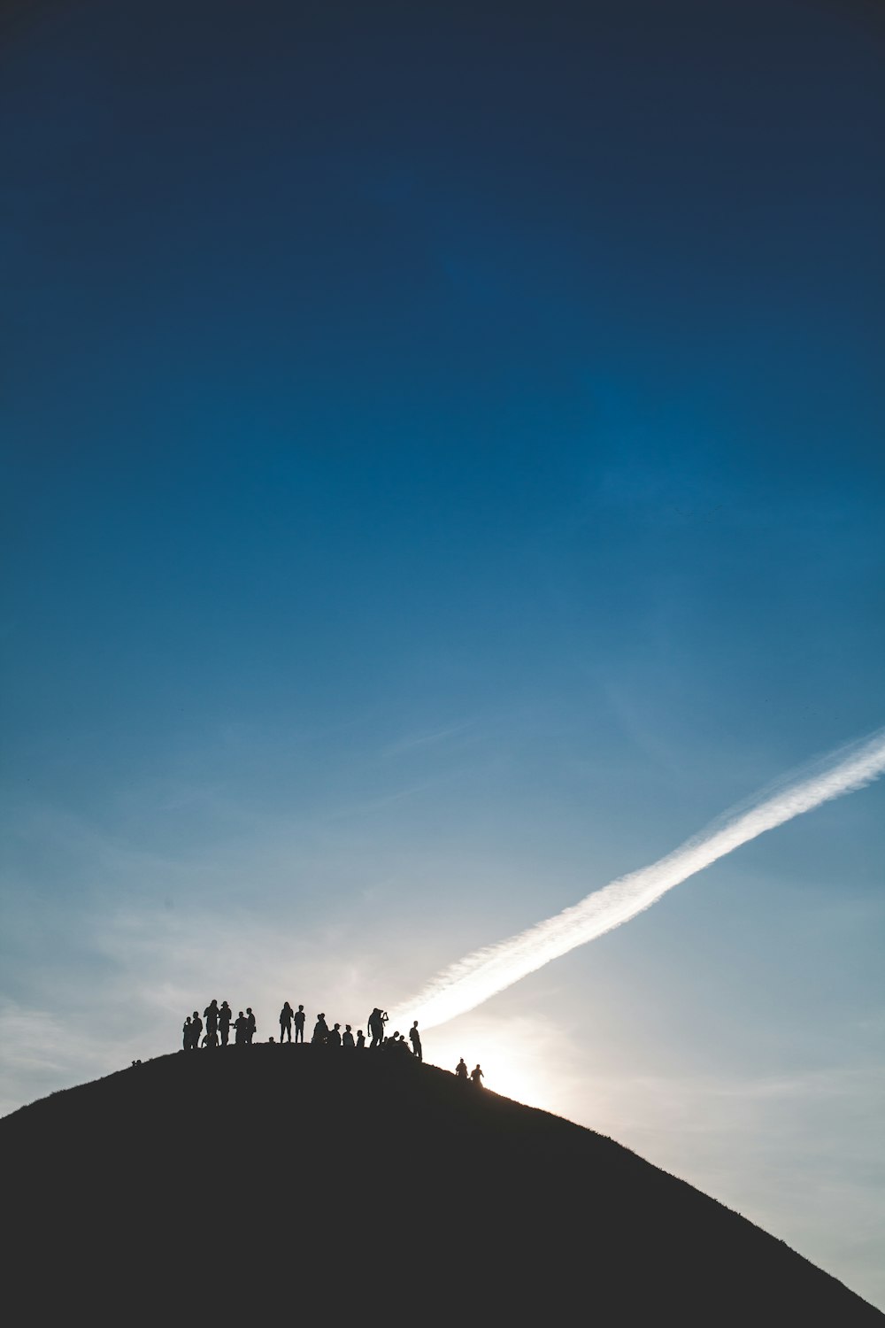 silhouette d’arbres sur la montagne