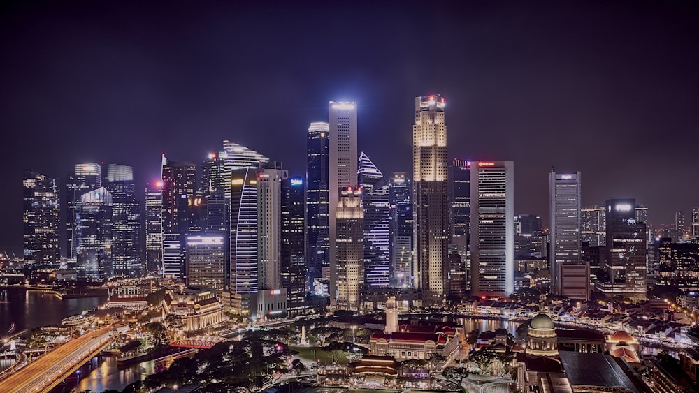 buildings at night