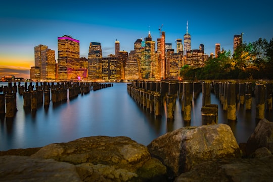 lighted high-rise buildings in Brooklyn Bridge Park United States
