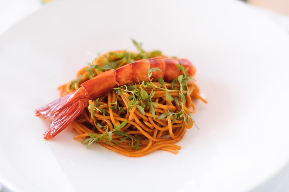 cooked food on white ceramic plate