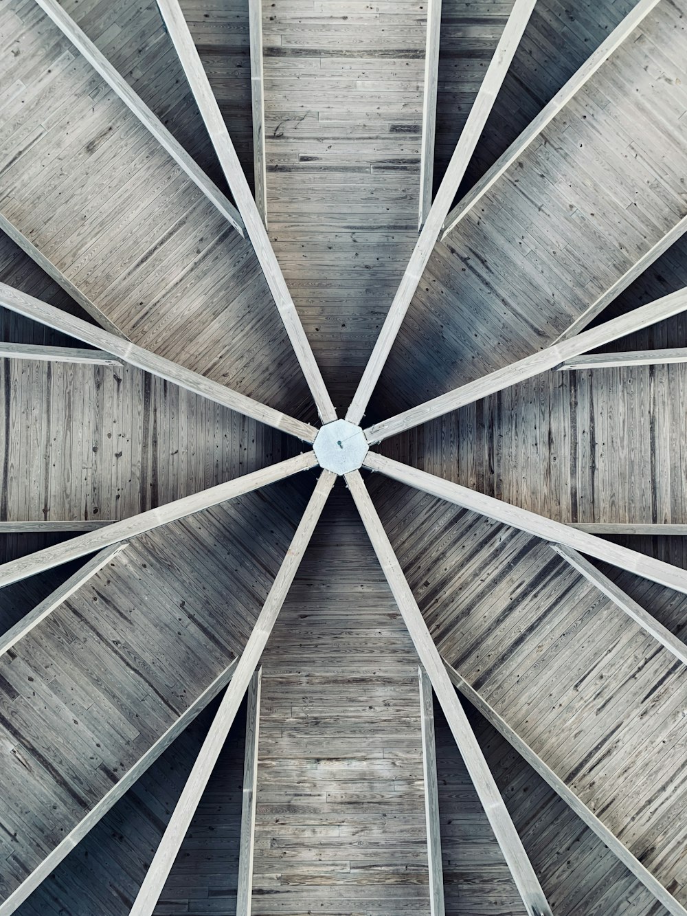 an overhead view of a wooden structure