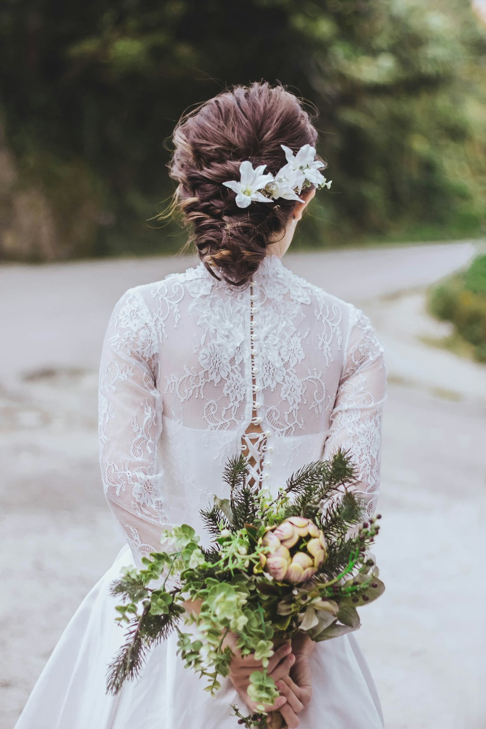 bridge with flower bouquet