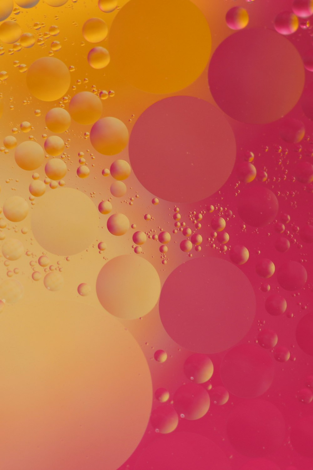ピンクとオレンジのバブルデジタル壁紙