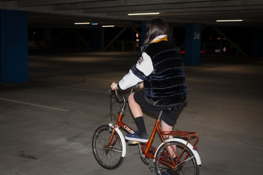 woman riding bicycle in Tauranga New Zealand