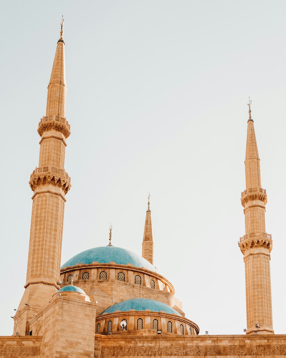blue and brown dome mosque
