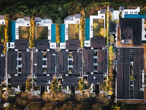 aerial photography of concrete buildings