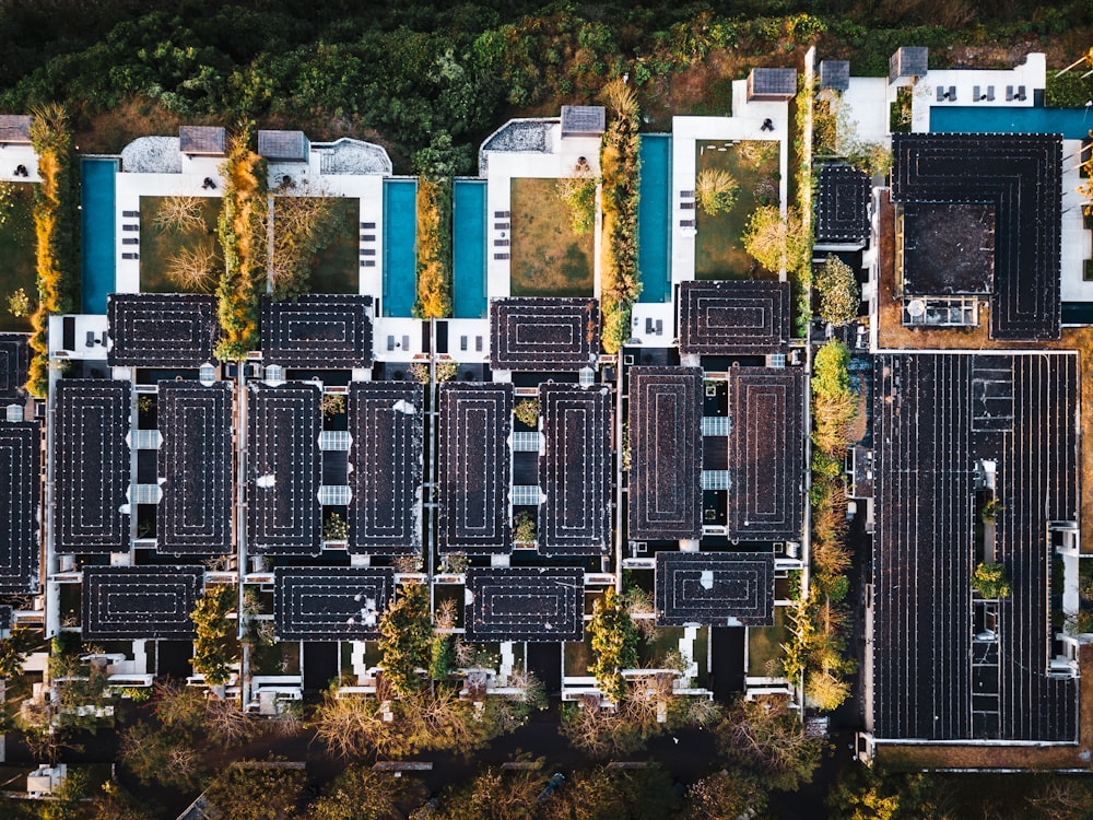 aerial photography of concrete buildings