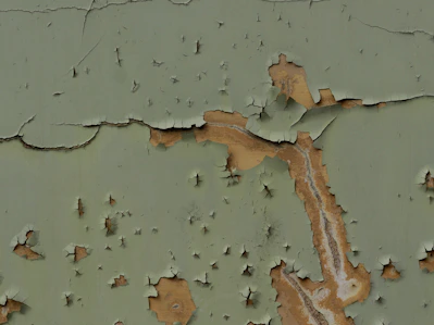 a close up of a peeling paint on a wall