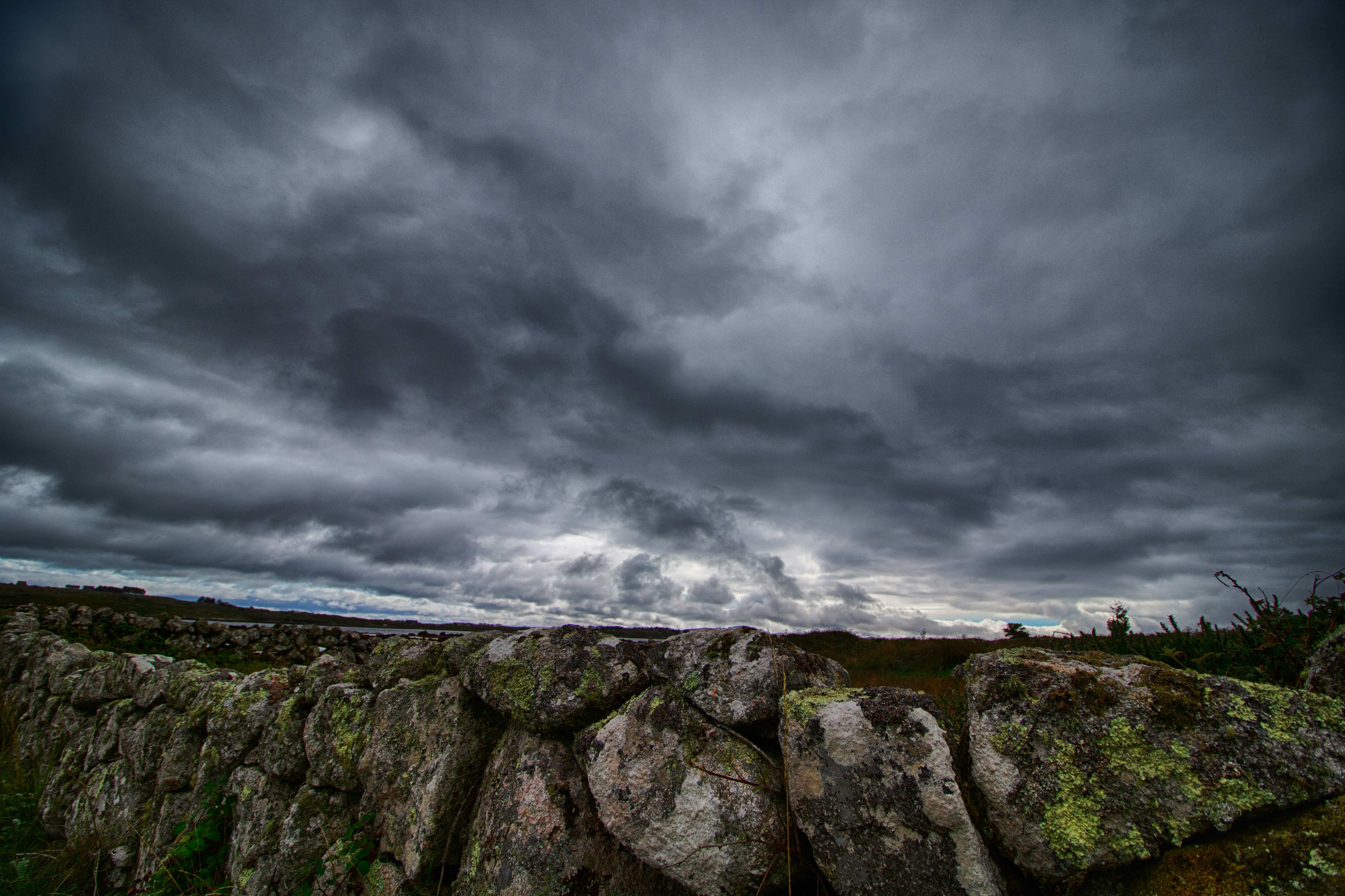 Low stone wall