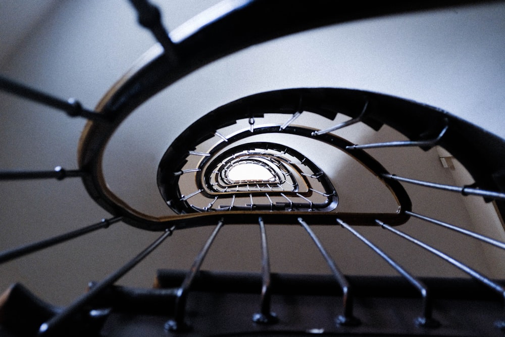 brown spiral stairs