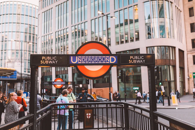 black Underground sign post
