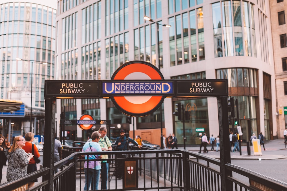 black Underground sign post