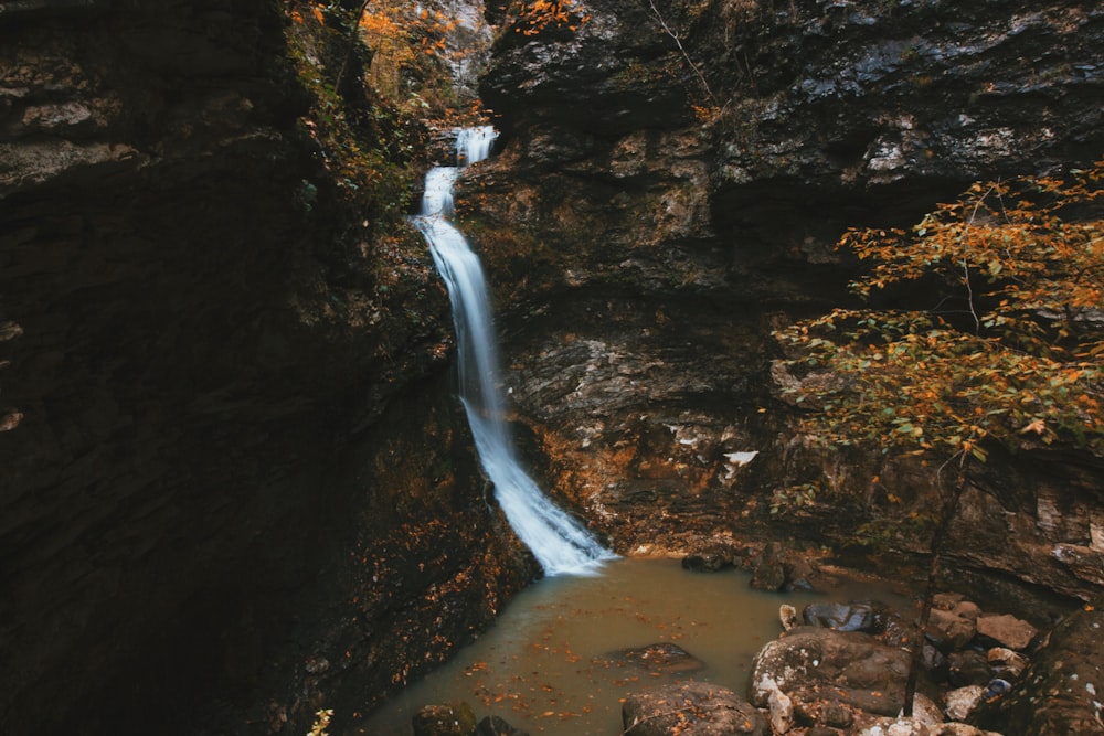 landscape photography of waterfalls