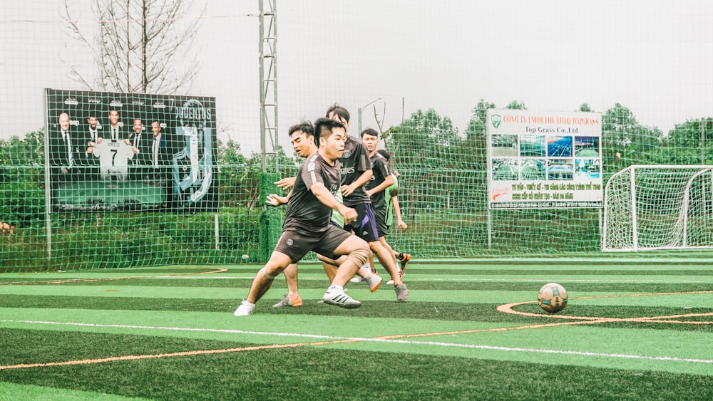 team practicing soccer