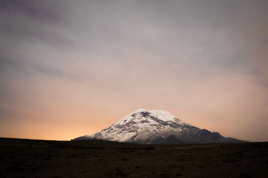 mountain coated with snow in Chimborazo Ecuador