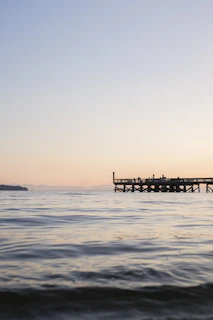 dock silhouette during golden hour