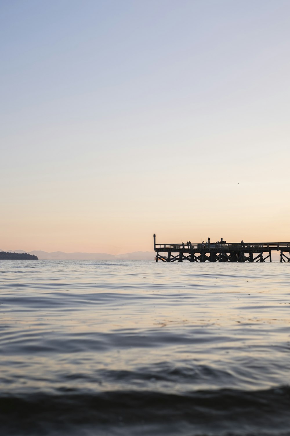 dock silhouette during golden hour