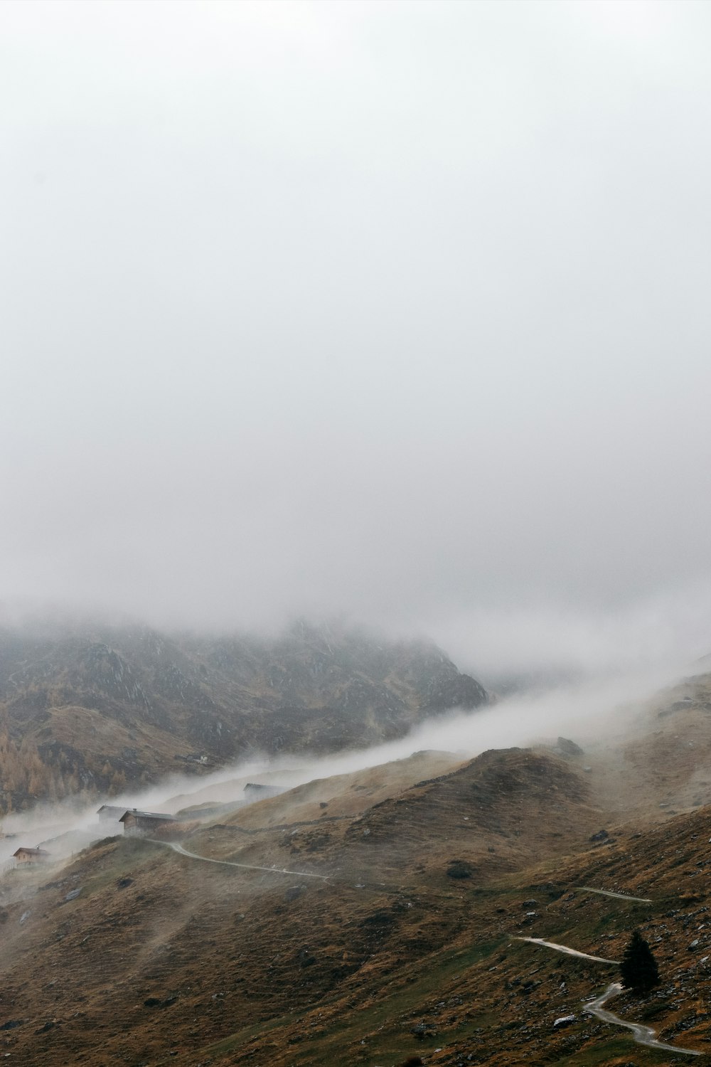 hilltop with fog during daytime