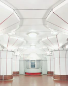 Corporate booth delivery highlighting clean lines and sophisticated navy details.