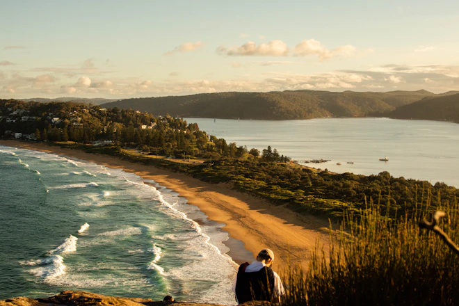 photograph of Palm Beach NSW from elevated bush walking track