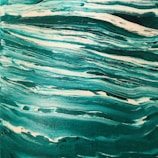 Minimalist brush strokes in light teal and gray suggesting peaceful movement.