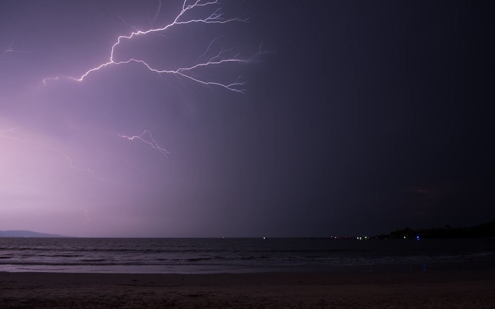 lightning during nighttime