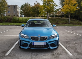 blue BMW vehicle