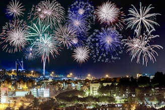 firework display at nighttime