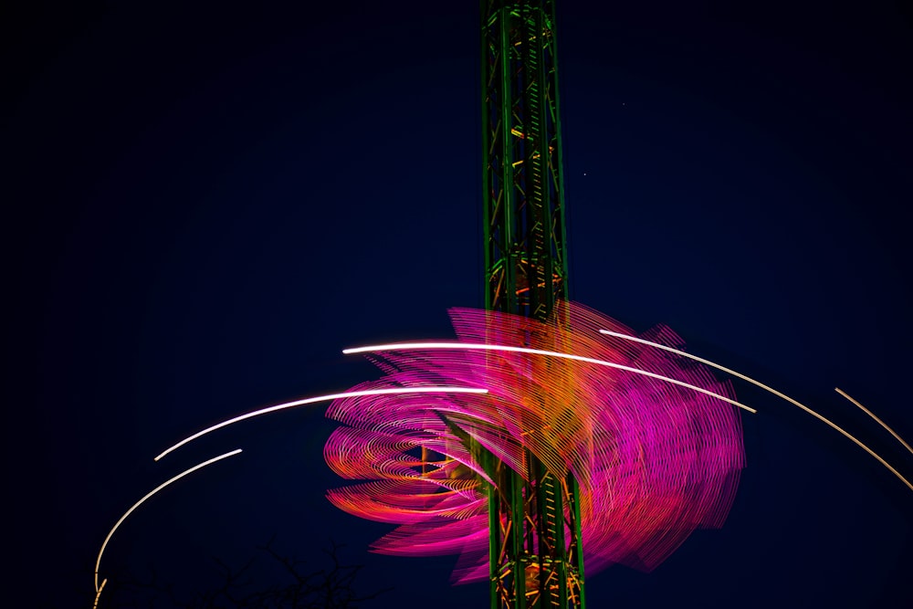 lighted carnival ride