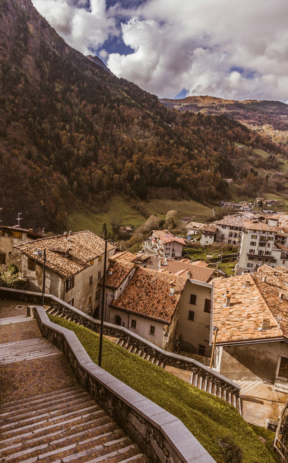 high angle photo of village