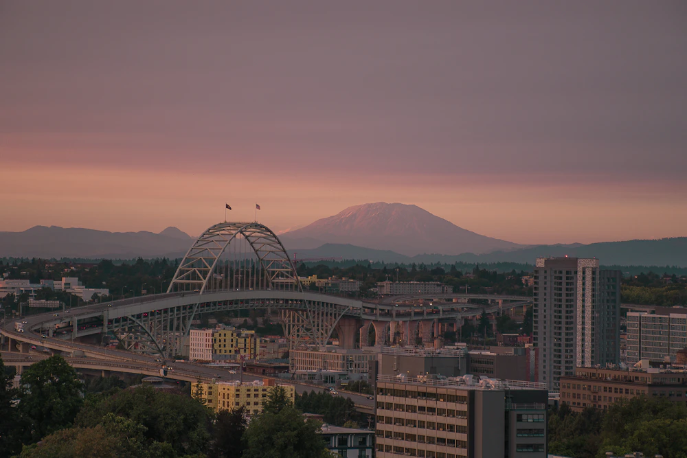 Portland Oregon skyline and waterfront